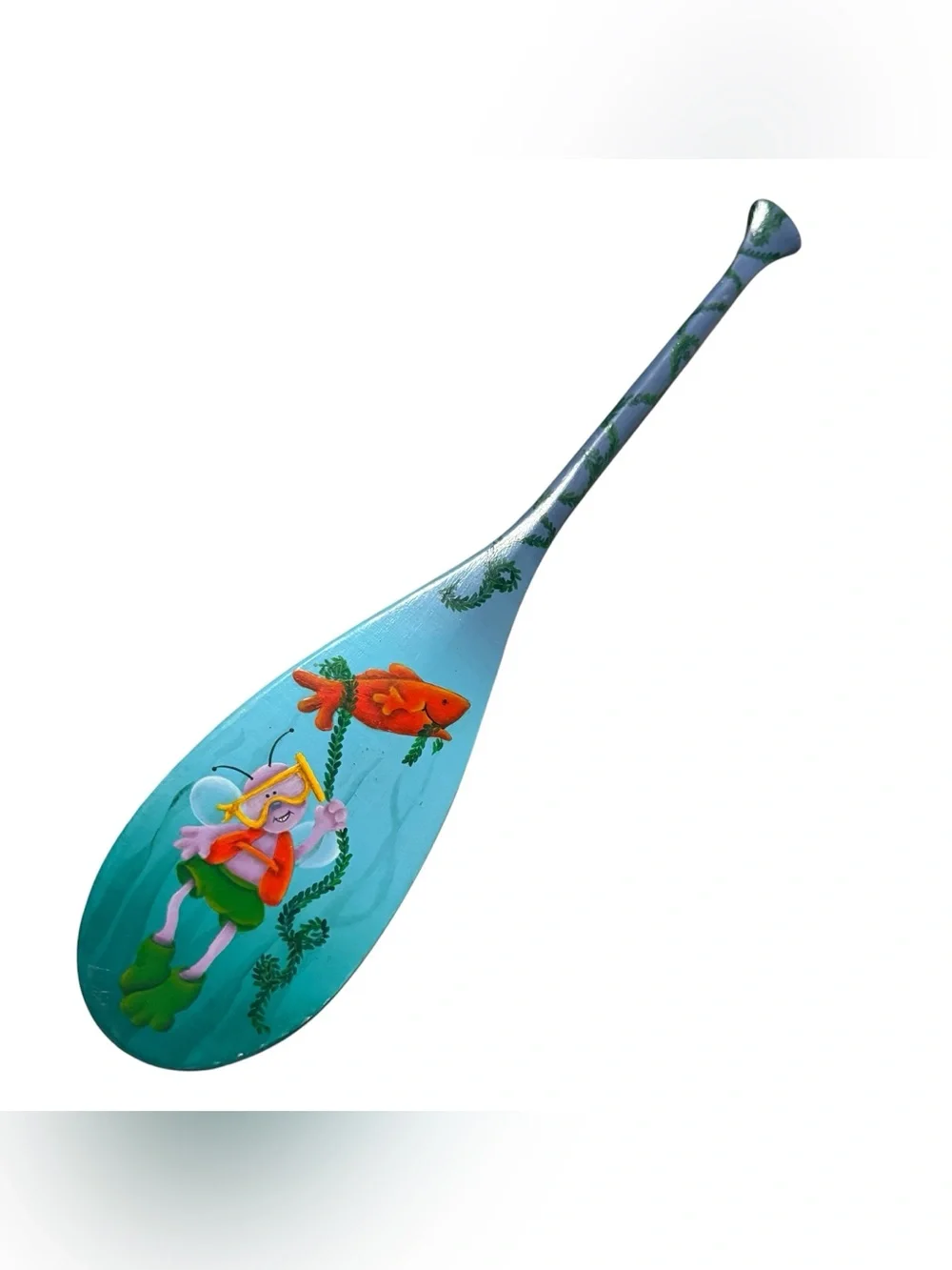Handpainted Paddle Whimsical Fish Cute Bug Bath Decor Beach Nautical